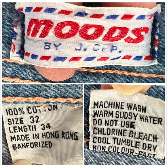 Vintage 70s Moods by JCP Denim Overalls Bib Flared Womens 32 Button Front Unisex - Picture 11 of 12